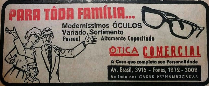 Anúncio da Ótica Comercial - 1968