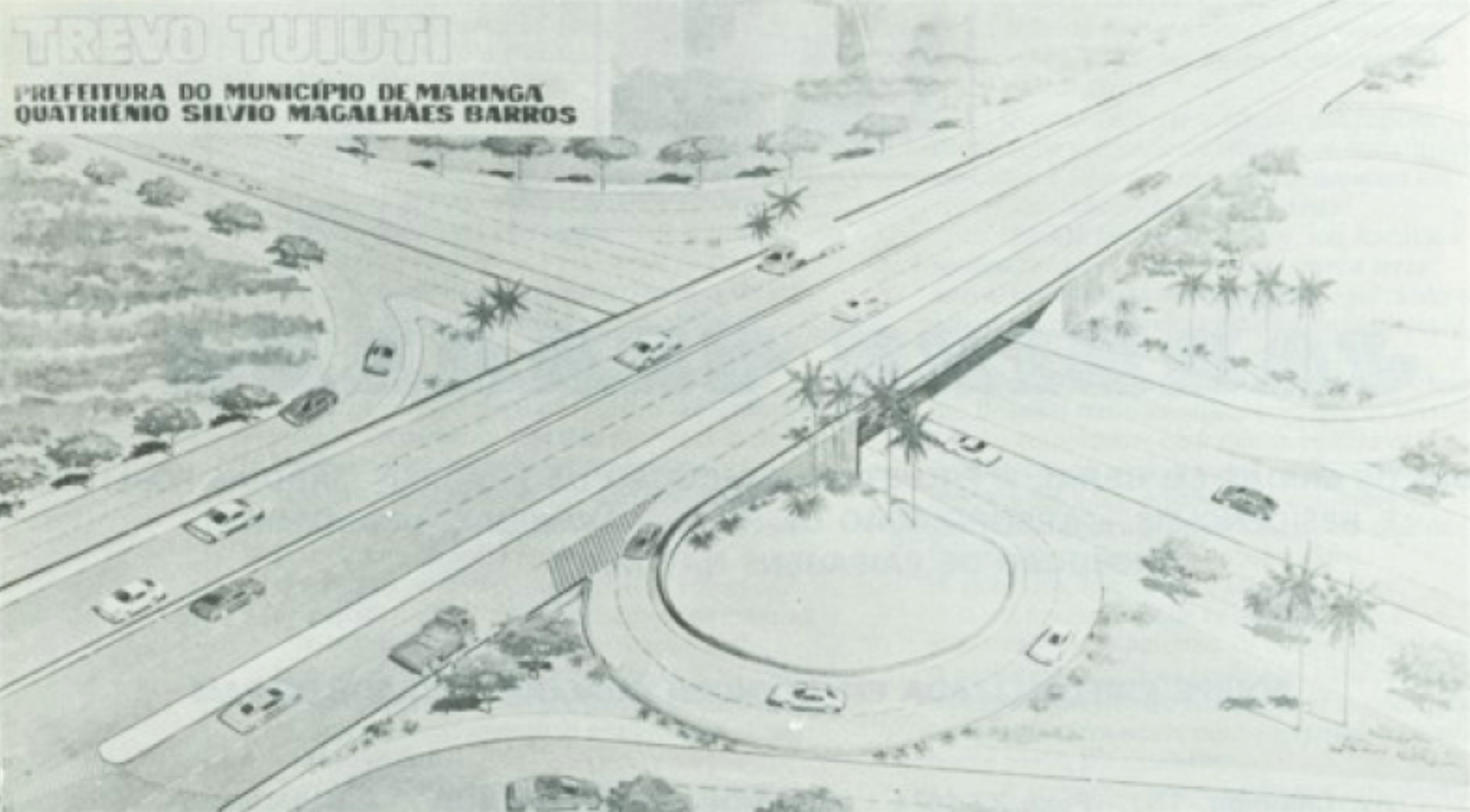 Projeto do Trevo das avenidas Tuiuti e Colombo - Década de 1970