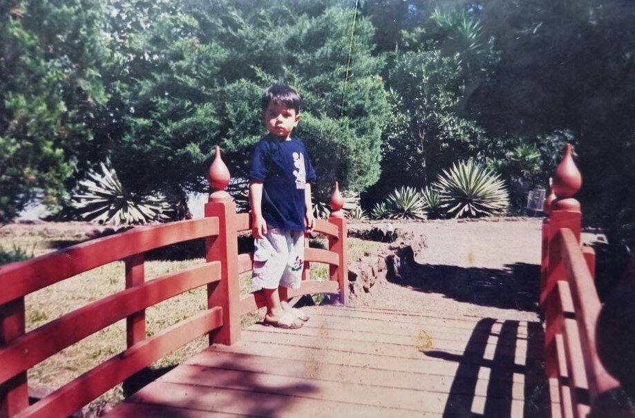 Sobre a ponte do Jardim Japonês - Anos 1990