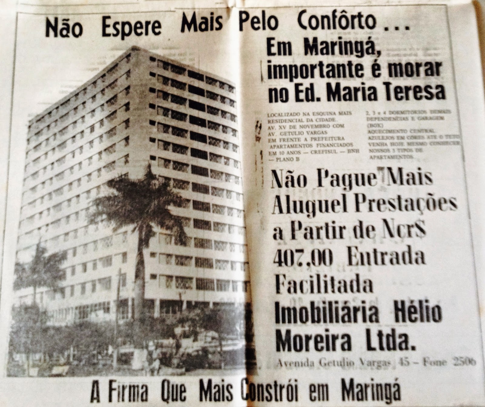 Edifício Maria Tereza: a mídia do conforto