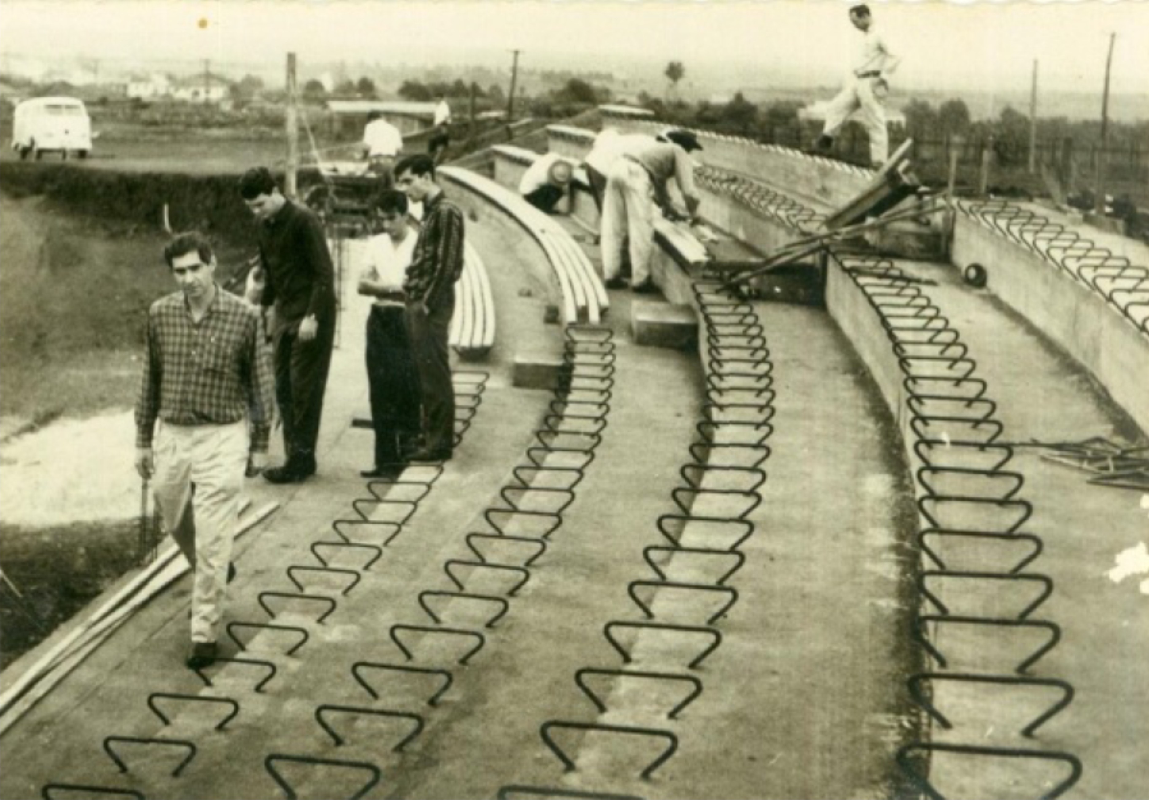 Construção das arquibancadas no Willie Davids - 1961