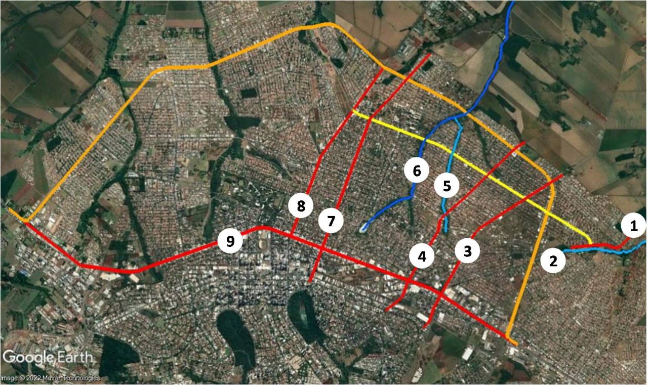 Avenida Franklin Delano Roosevelt em Maringá - Paraná