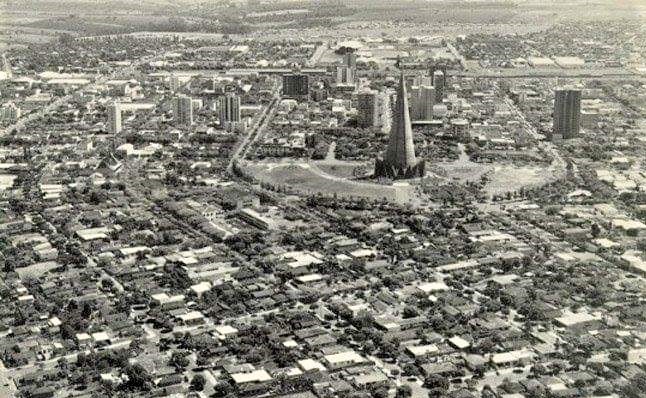 Vista aérea de Maringá - Década de 1980