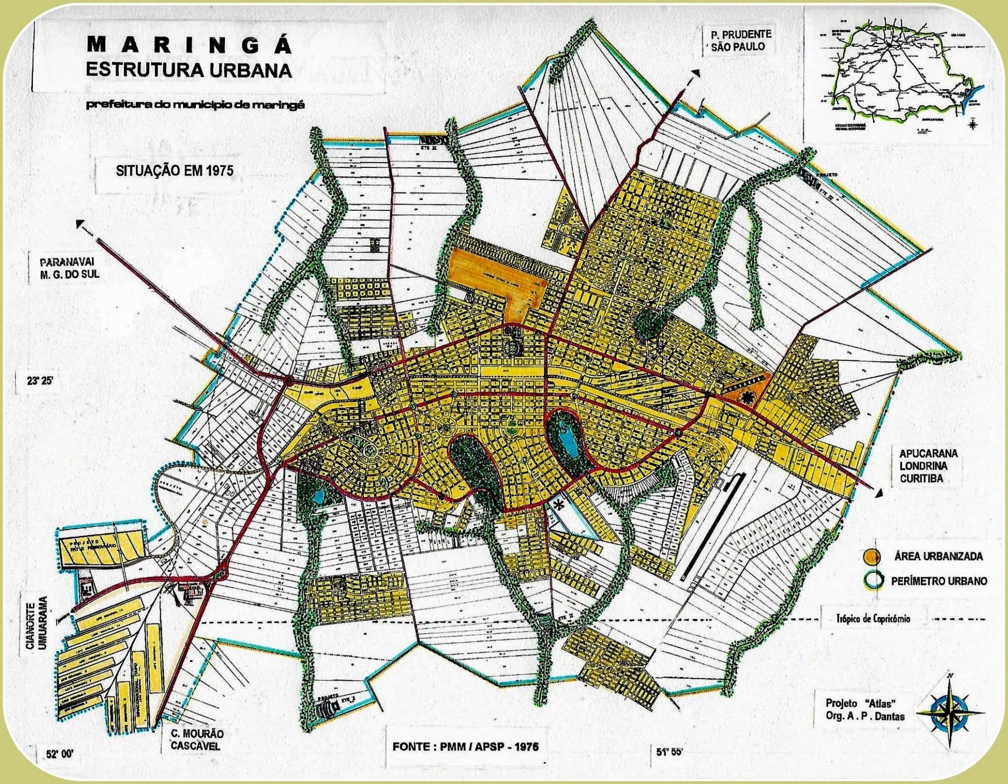 Mapa de Maringá - 1975