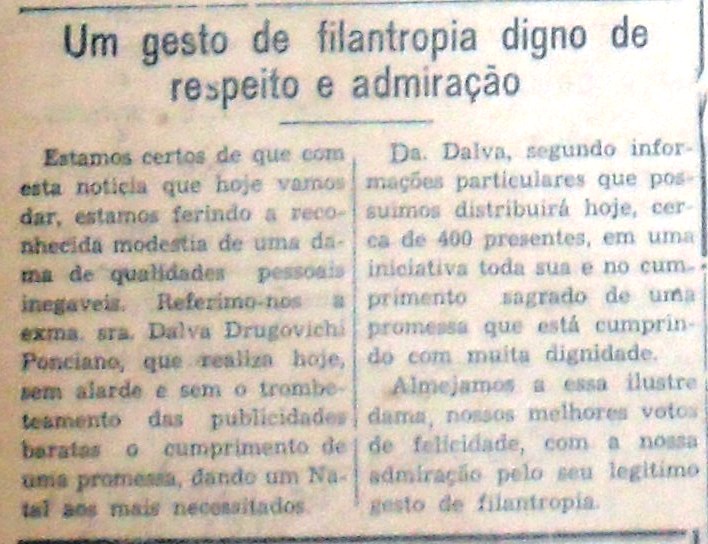 Gestos filantrópicos - 1954