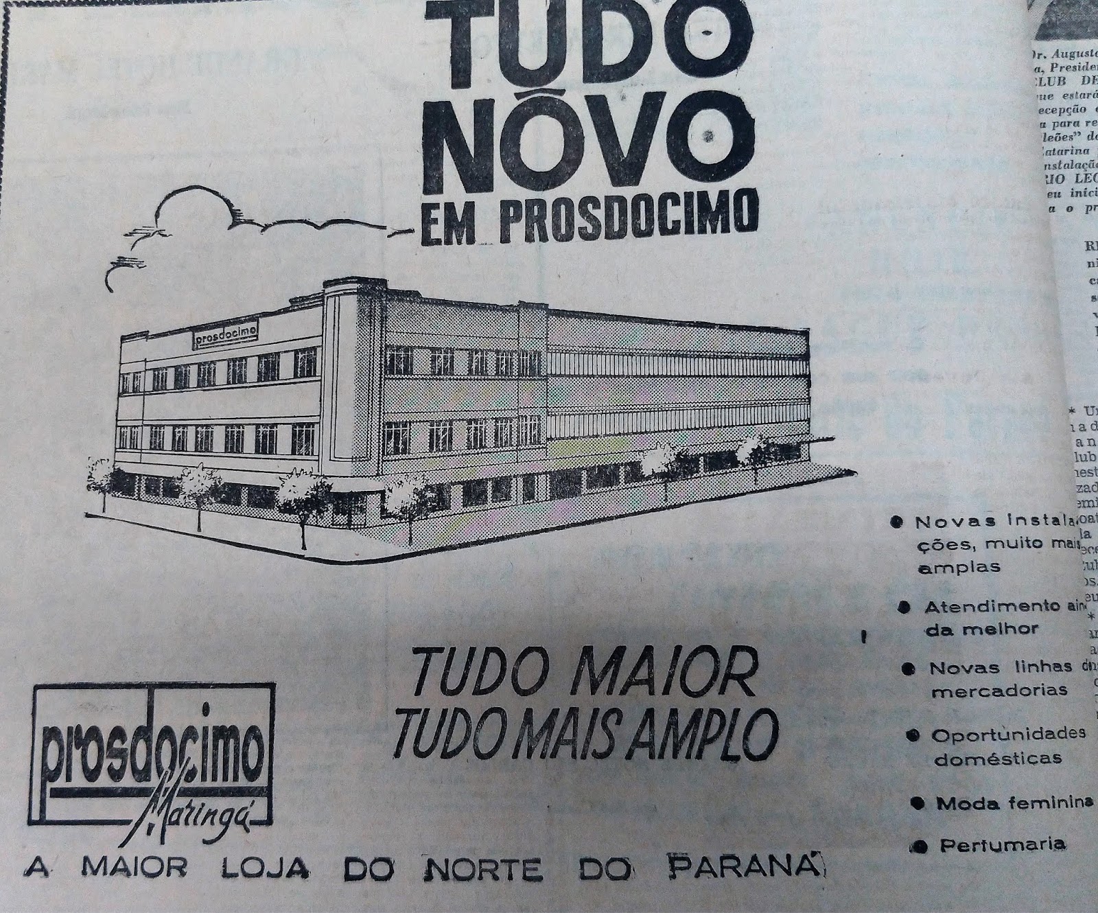 Anúncio da Prosdócimo - 1962