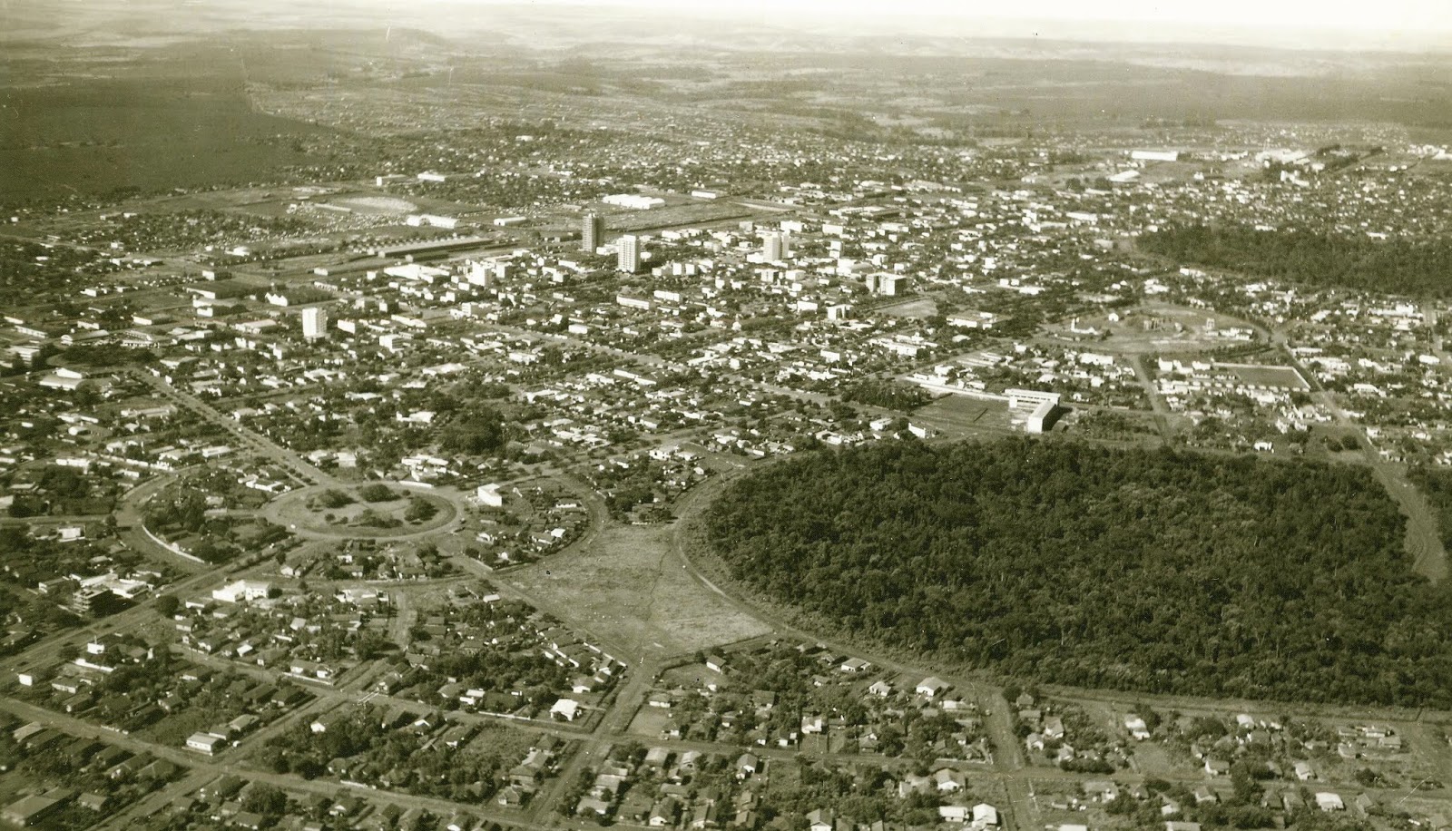 Vista aérea de Maringá - Década de 1960