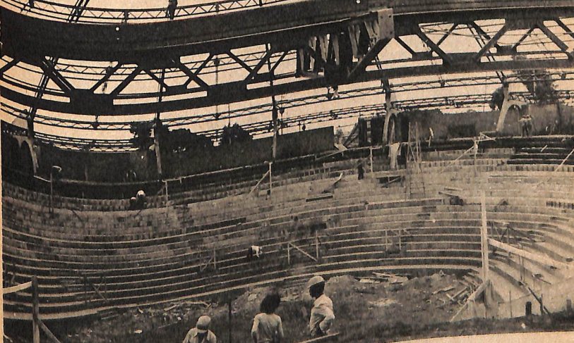 Construção do Ginásio Chico Netto - 1975
