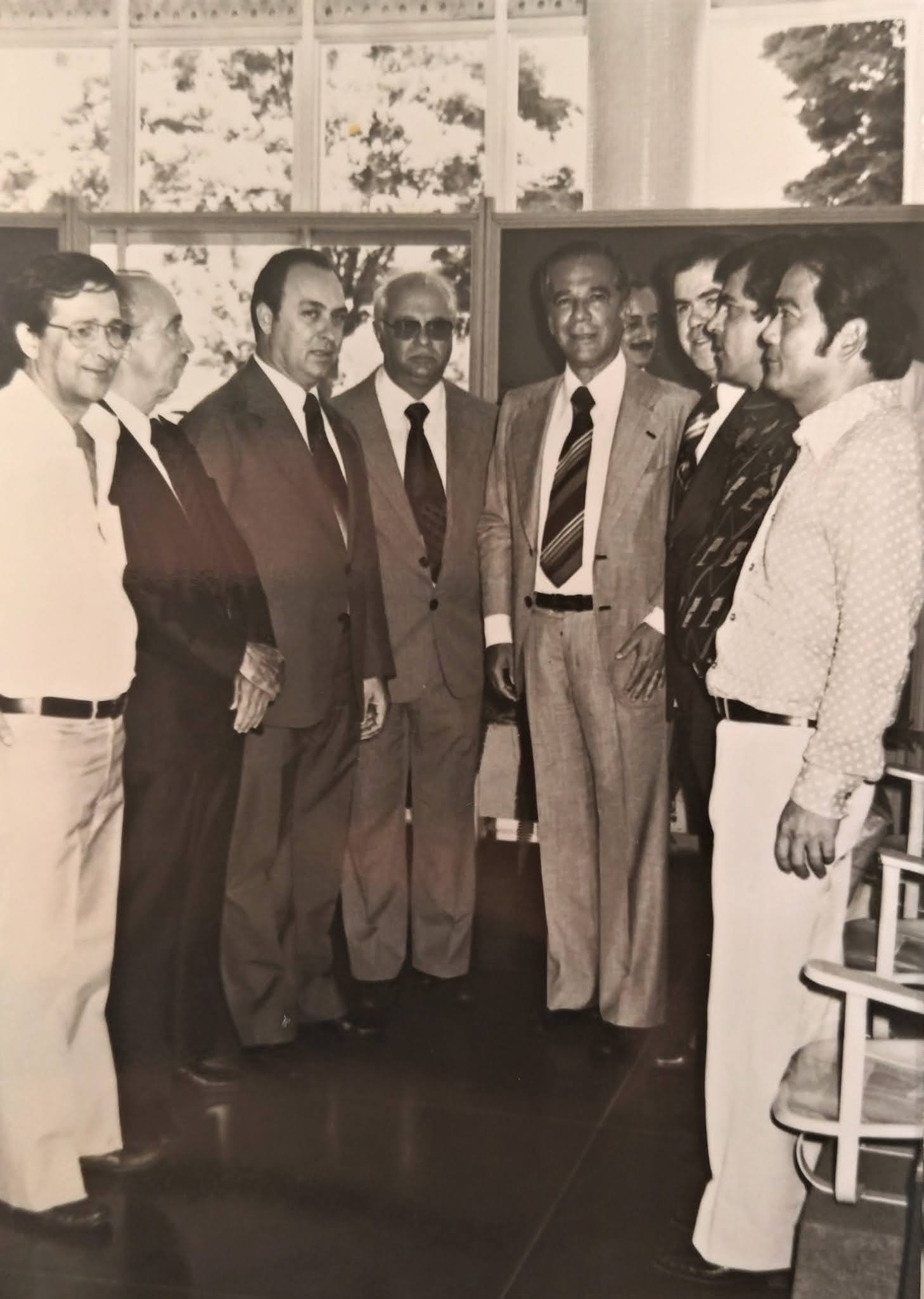 Autoridades no aeroporto - Anos 1970