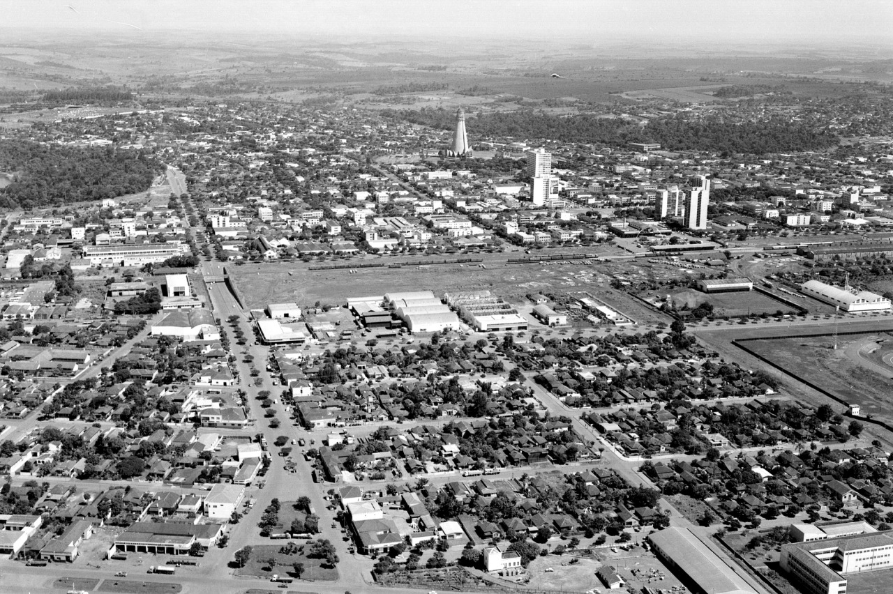 Vista aérea de Maringá - Década de 1970