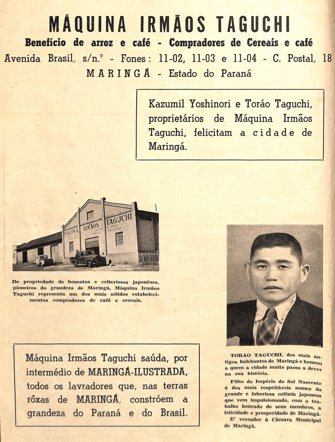 Propaganda da Máquina Irmãos Taguchi - 1957