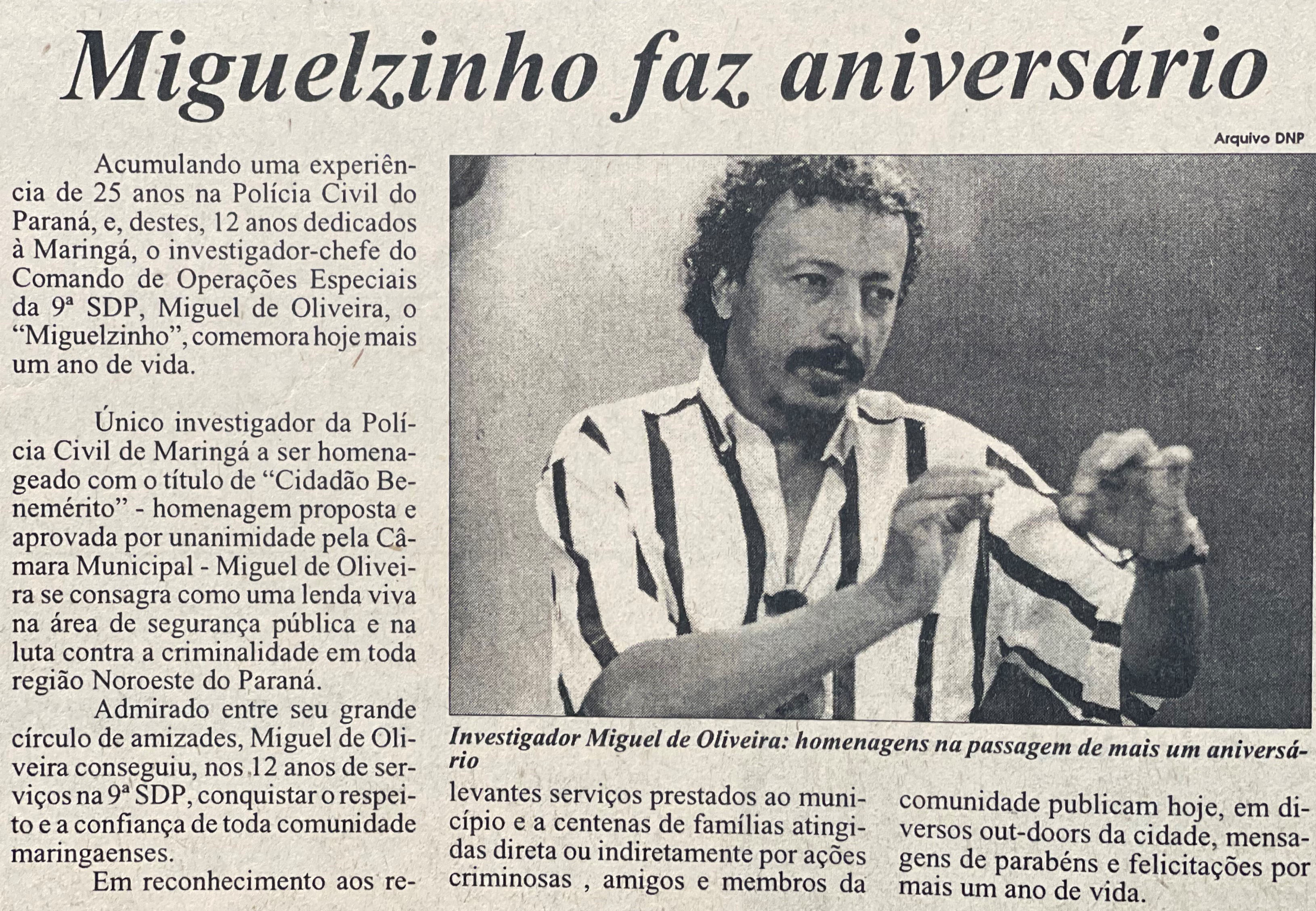 Miguelzinho faz aniversário - 1995