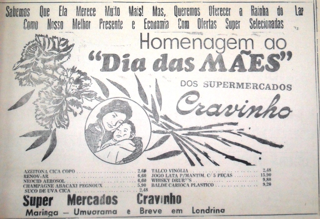 Supermercado Cravinho - Anúncio da década de 1970