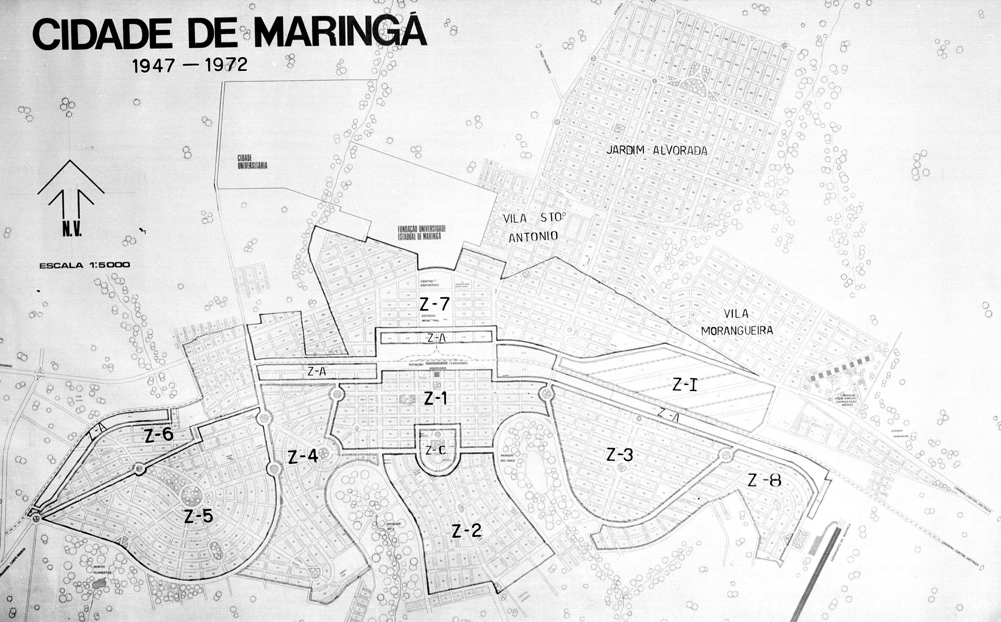 Zoneamento de Maringá em 1972