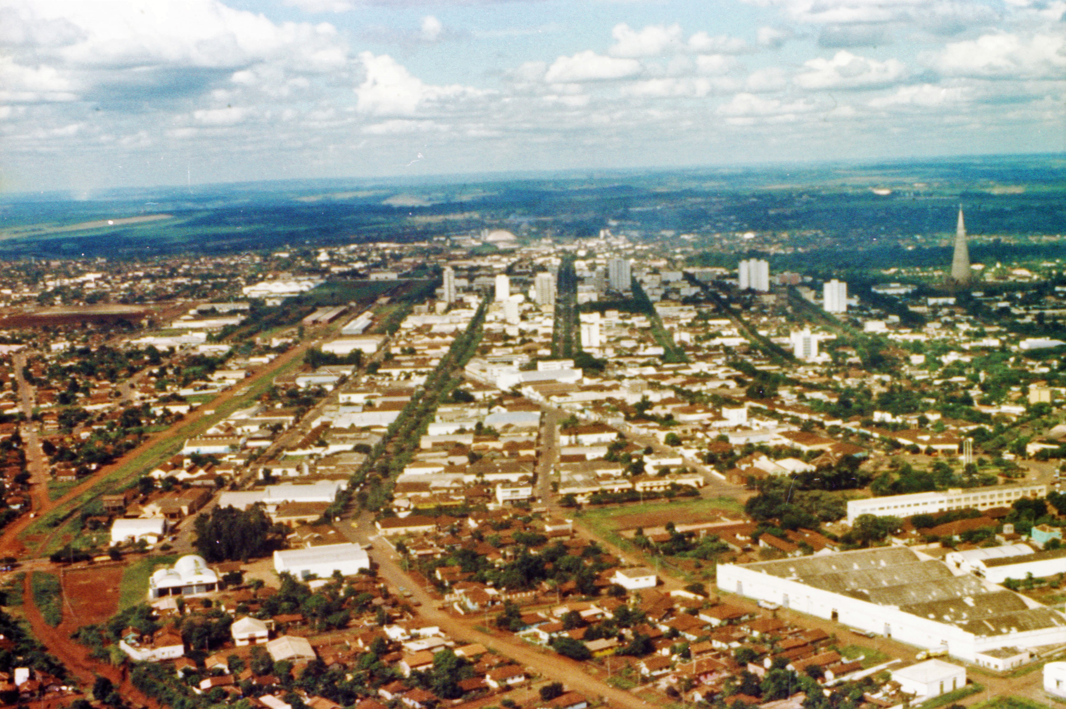Vista aérea de Maringá - Década de 1970