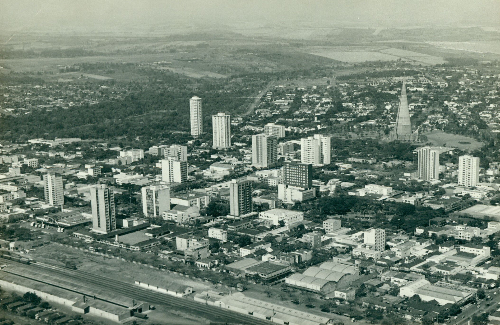Vista aérea da região central - 1981