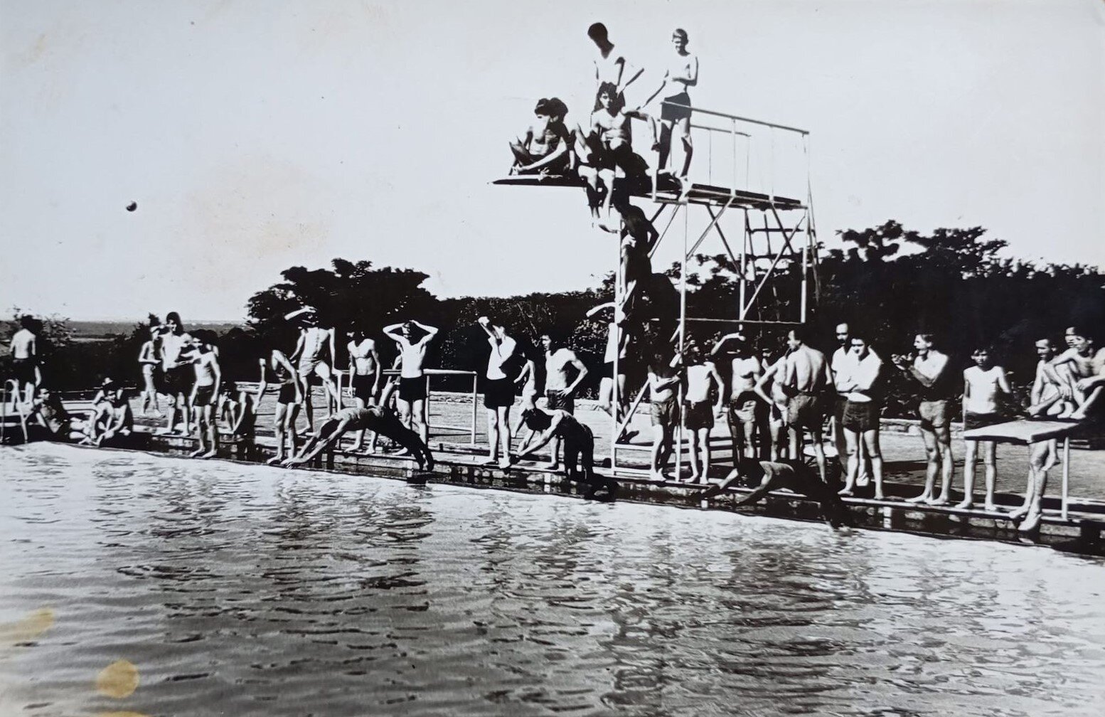 Trampolim e piscina do Clube Olímpico - Anos 1960