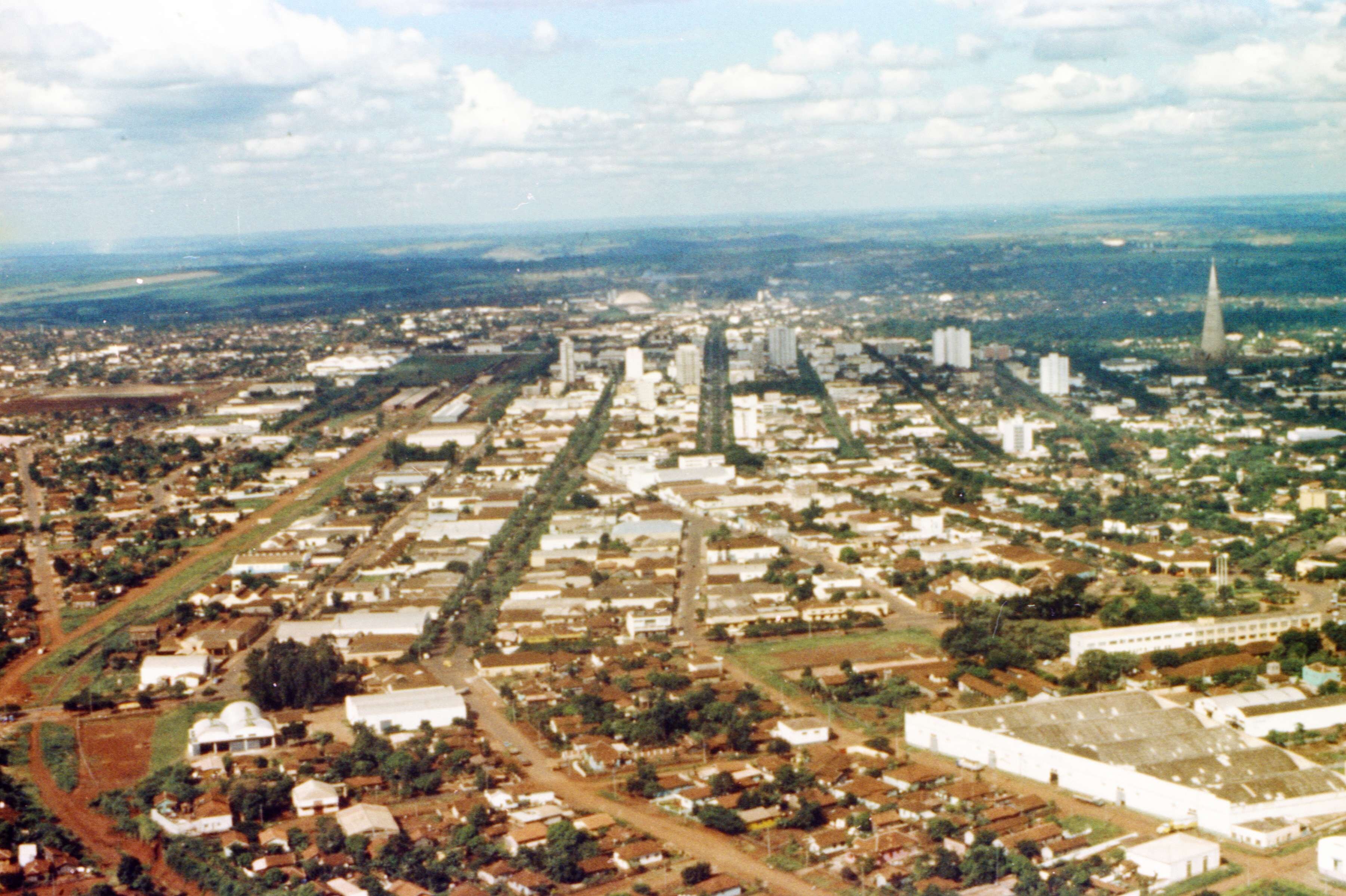 Vista aérea de Maringá - Década de 1970
