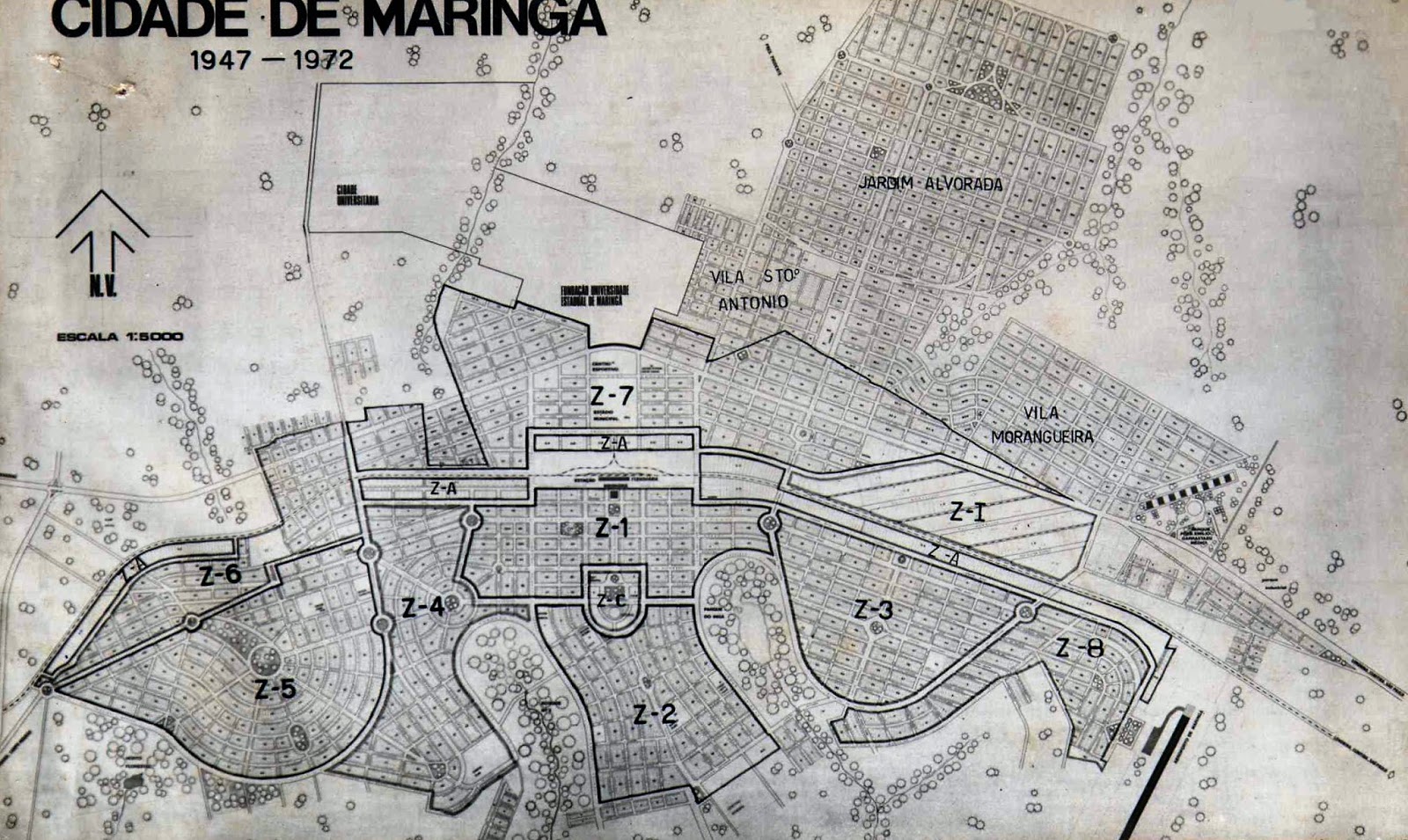 Mapa de Maringá - 1972