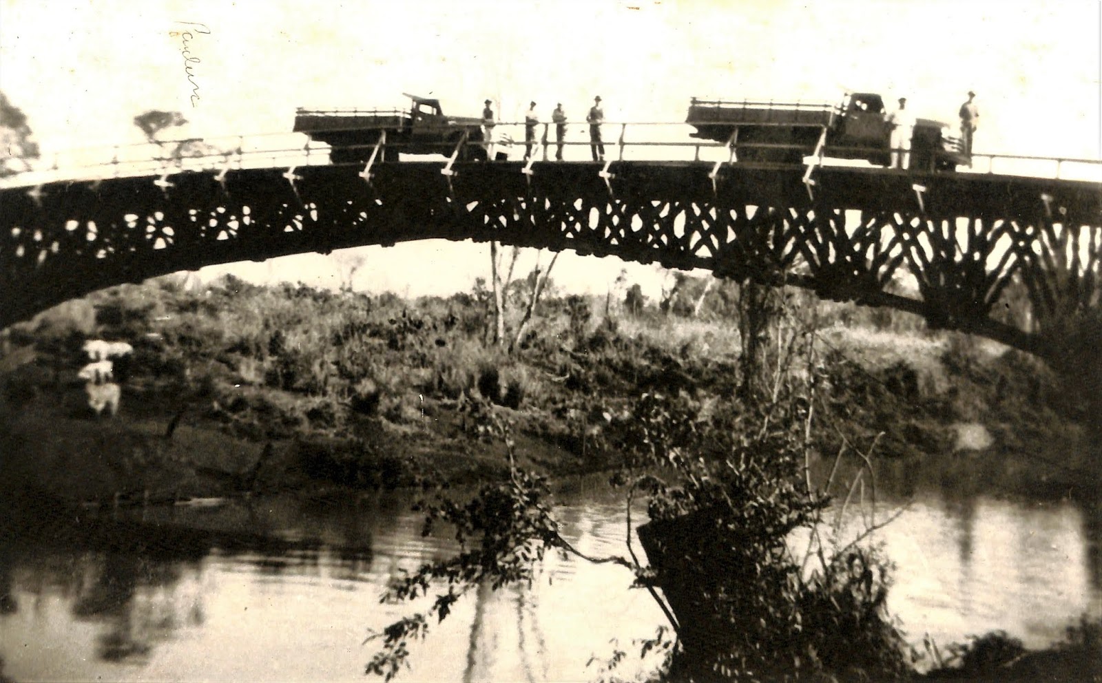 Ponte sobre o rio Pirapó - Final dos anos 1940