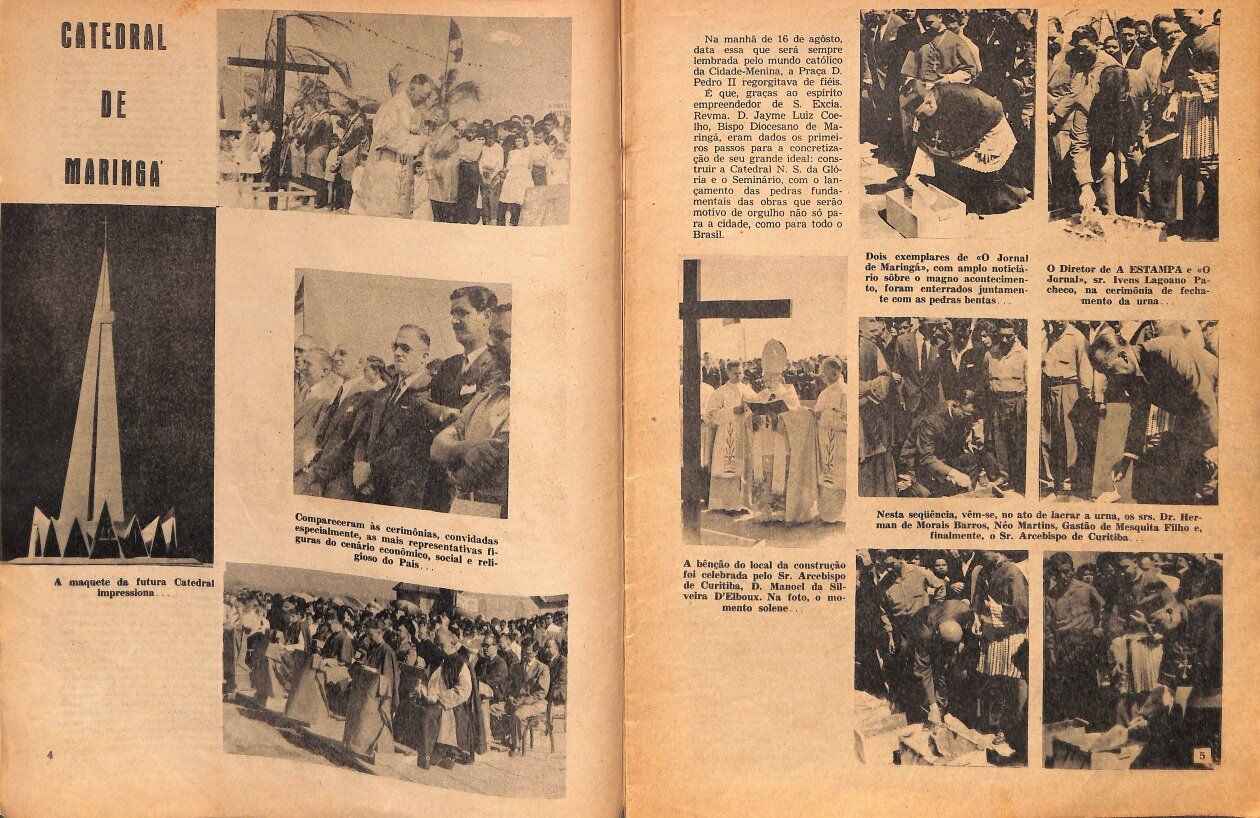 Cobertura do lançamento da Pedra Fundamental da Catedral - 1958