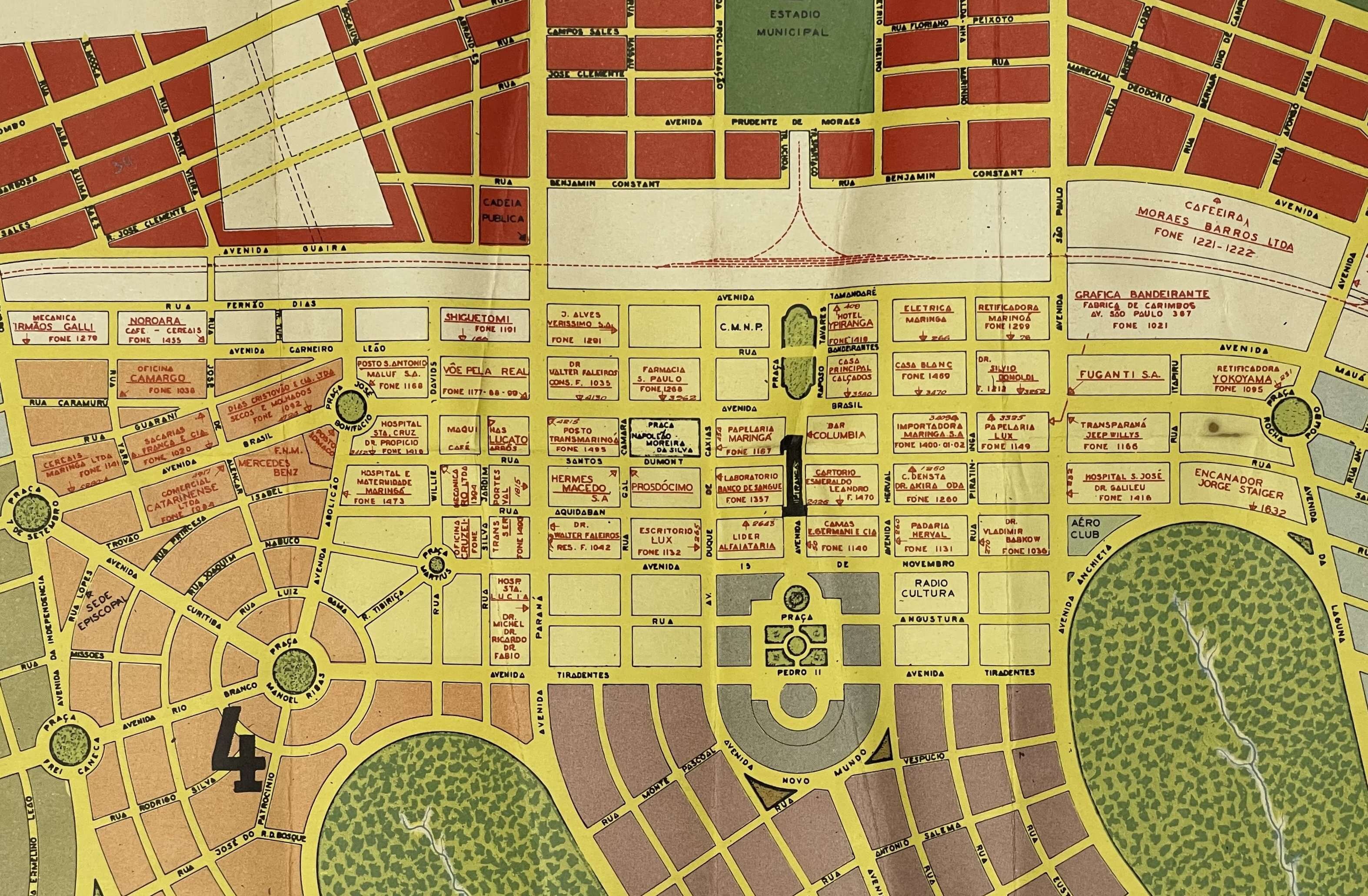 Mapa comercial de Maringá - 1958