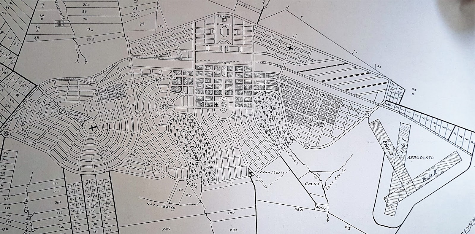 Mapa de Maringá - Década de 1940