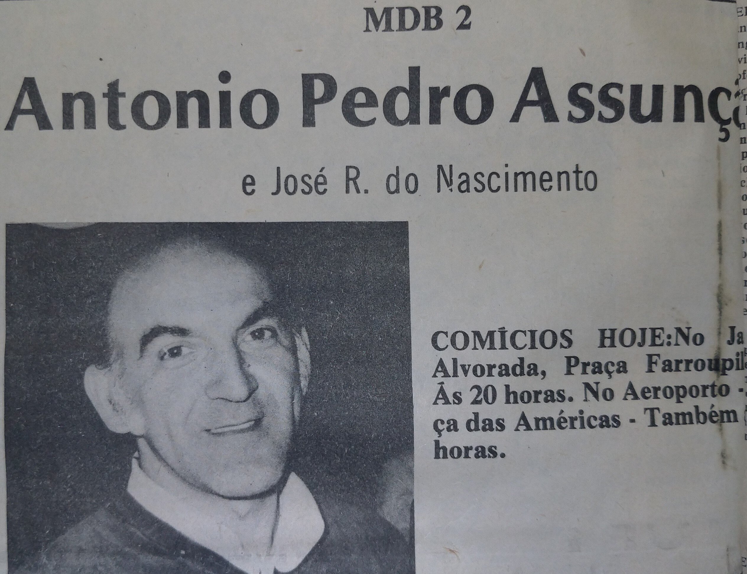 Antônio Pedro Assunção nas eleições de 1976