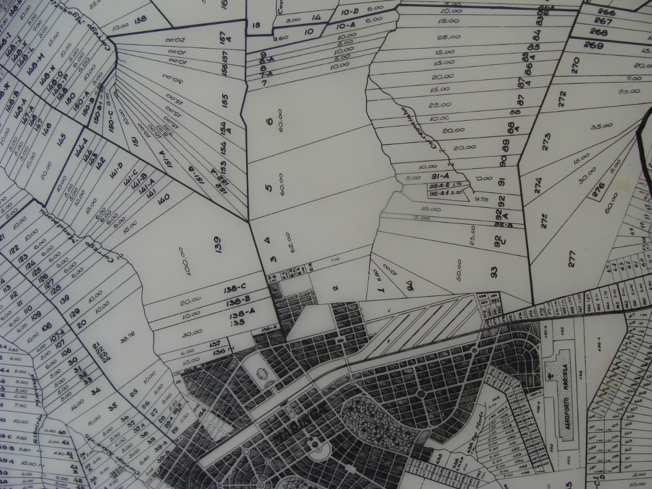 Mapa além do perímetro urbano - Década de 1950