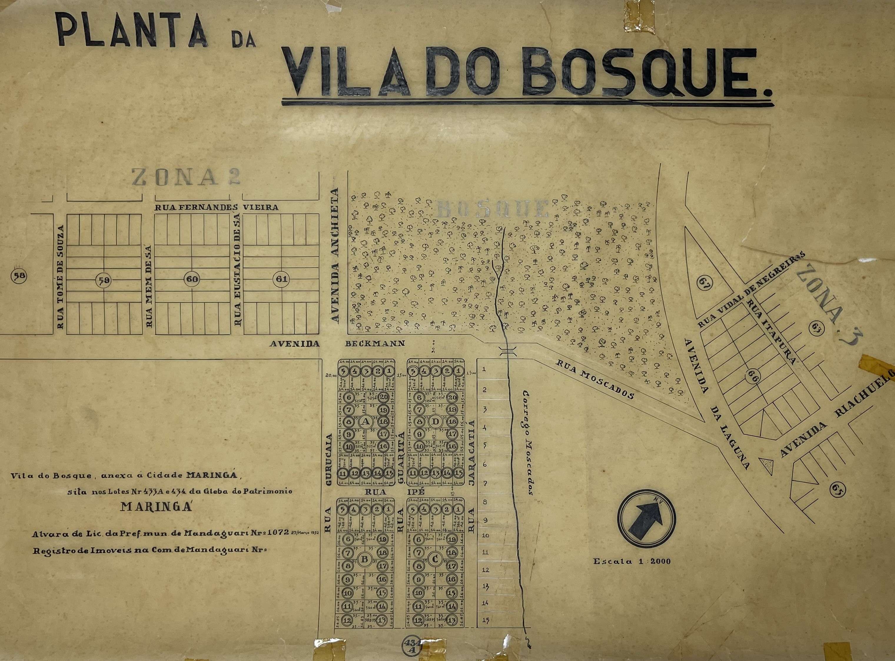 Projeto da Vila Bosque - 1952