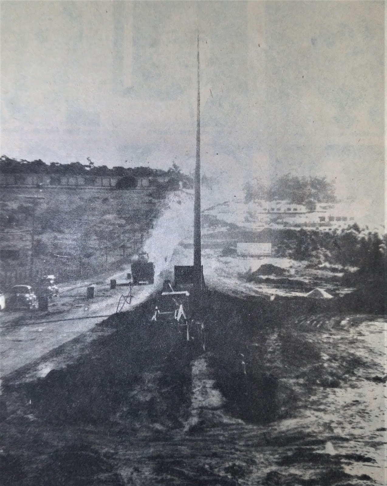 Obras no trecho final da avenida Colombo - 1985