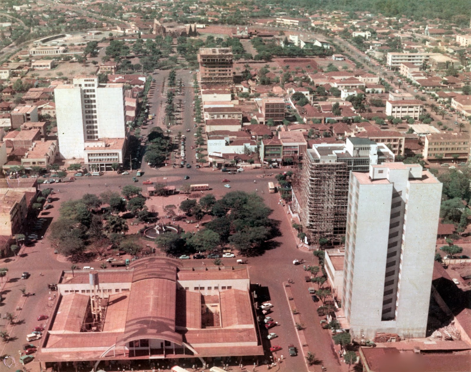 Vista aérea da região central - Década de 1960