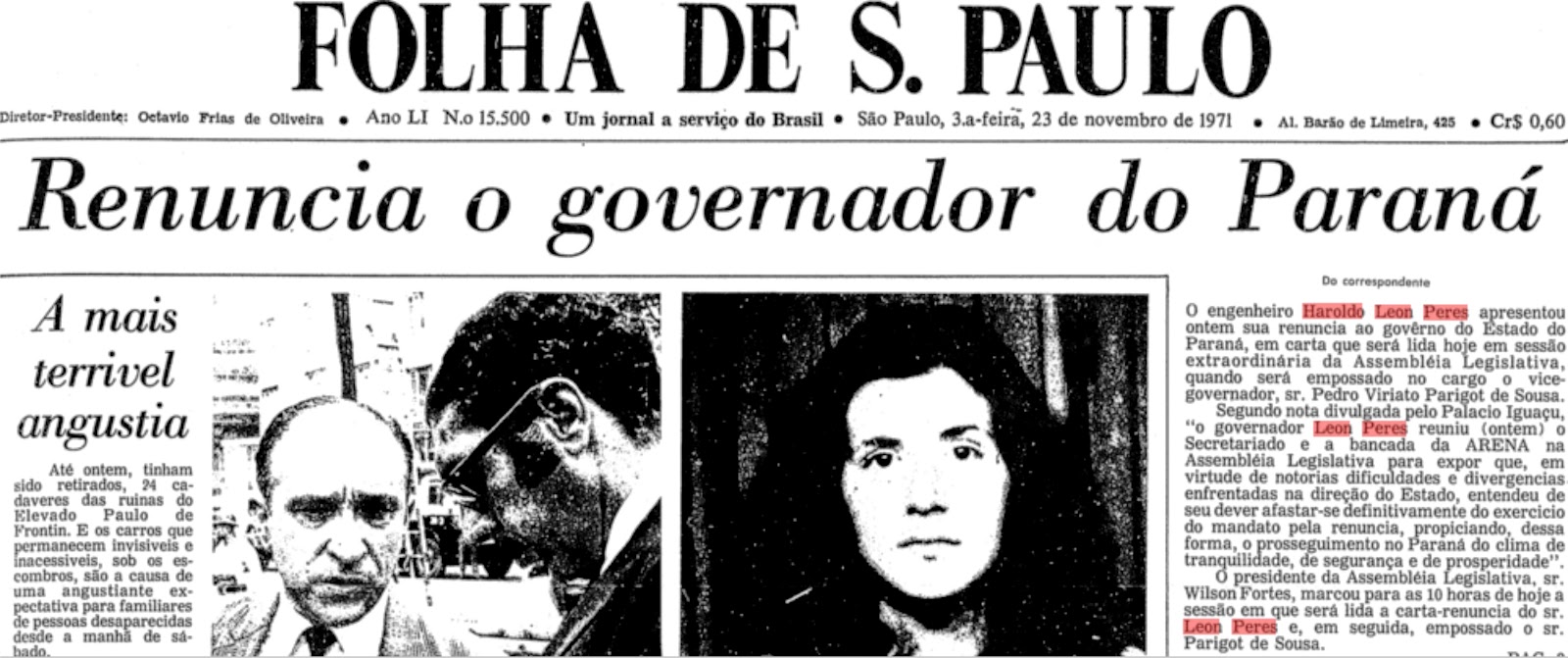 Extra: Renúncia de Haroldo Leon Peres