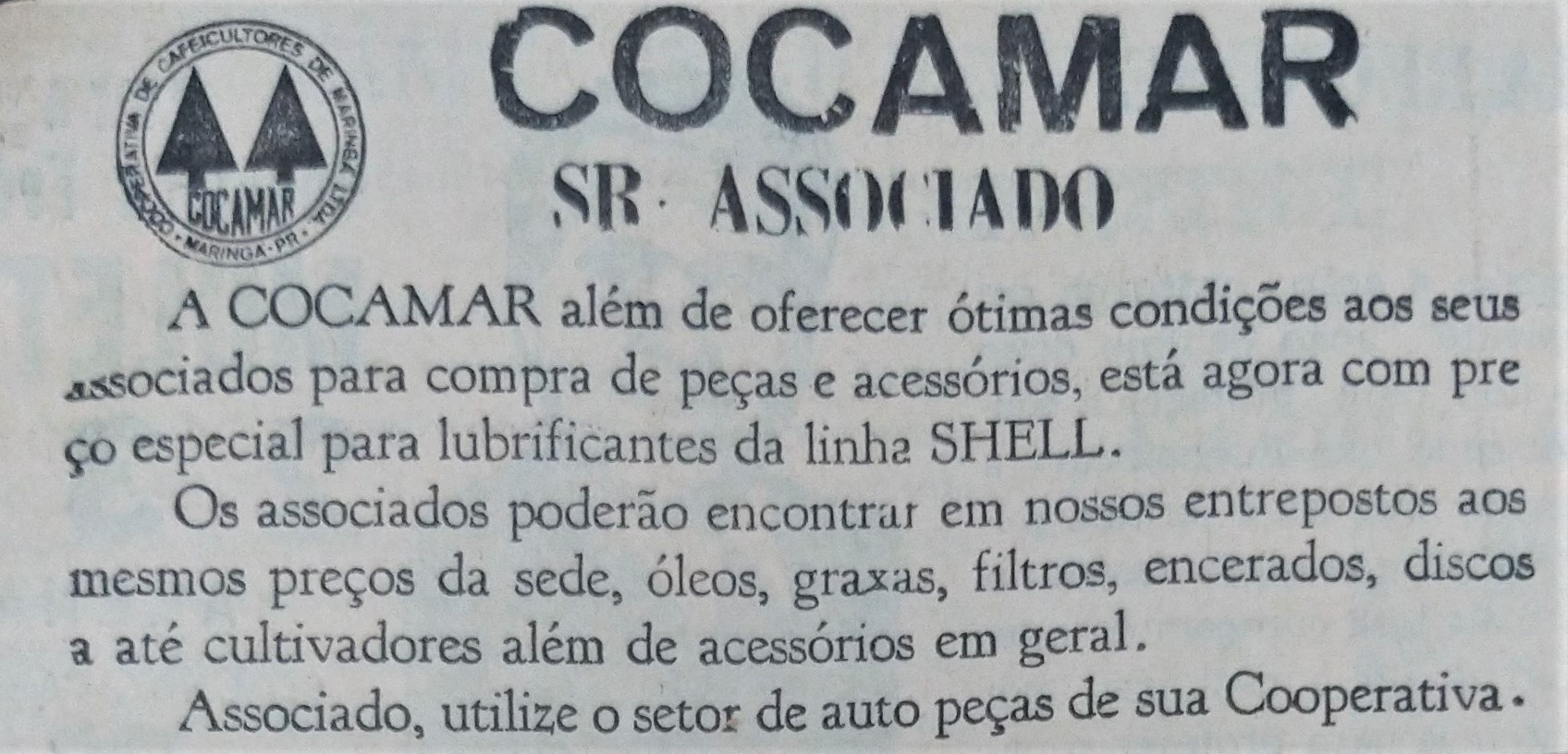 Informativo aos associados da COCAMAR - 1978