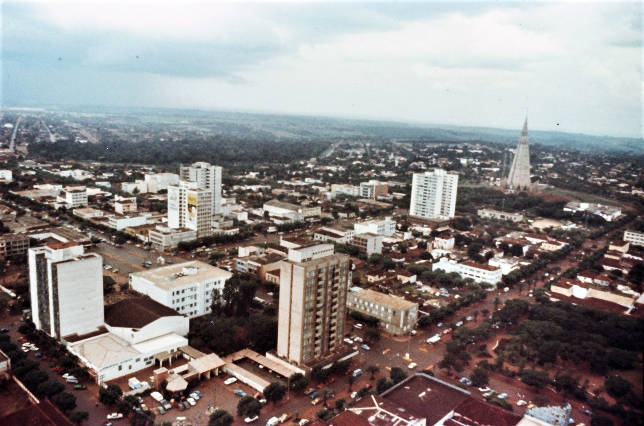 Vista aérea da região central - Década de 1970