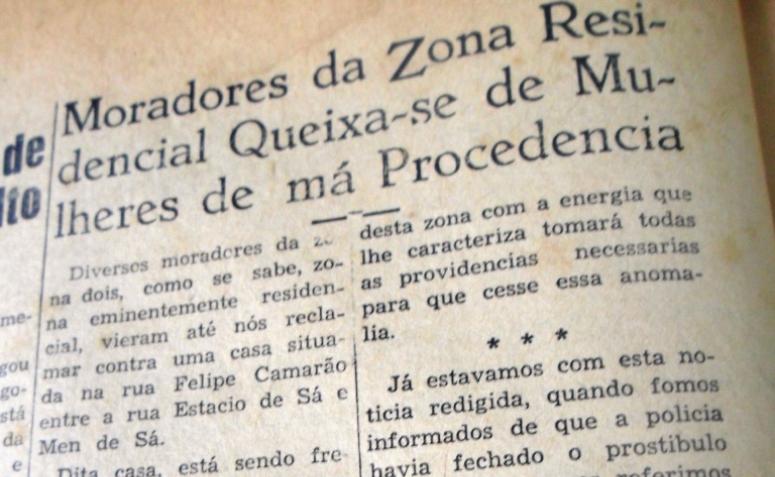 Queixa contra a prostituição - 1954