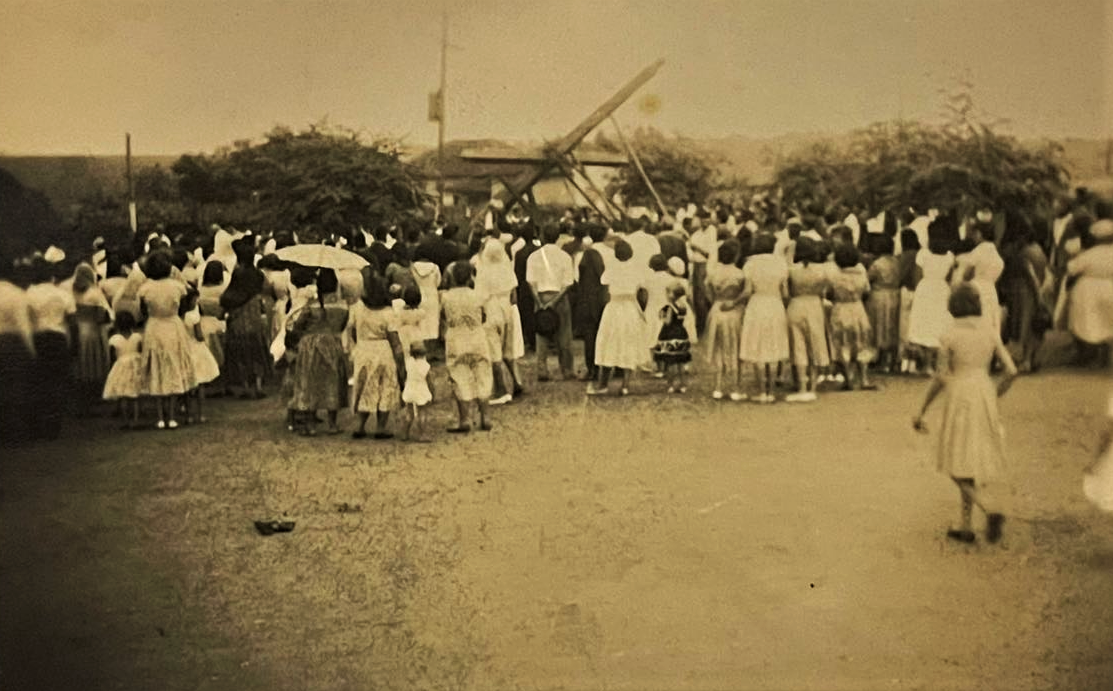 Instalação da cruz em Iguatemi - 1959