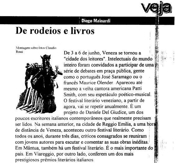 Diogo Mainardi critica Maringá - 1999