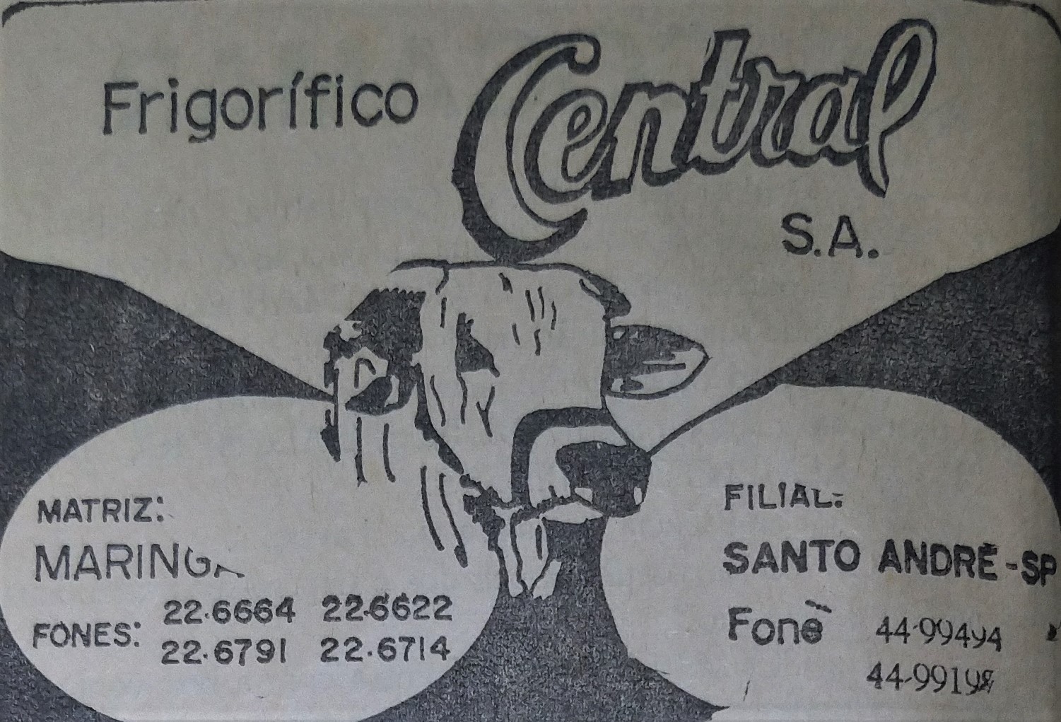 Anúncio do Frigorífico Central - Anos 1970