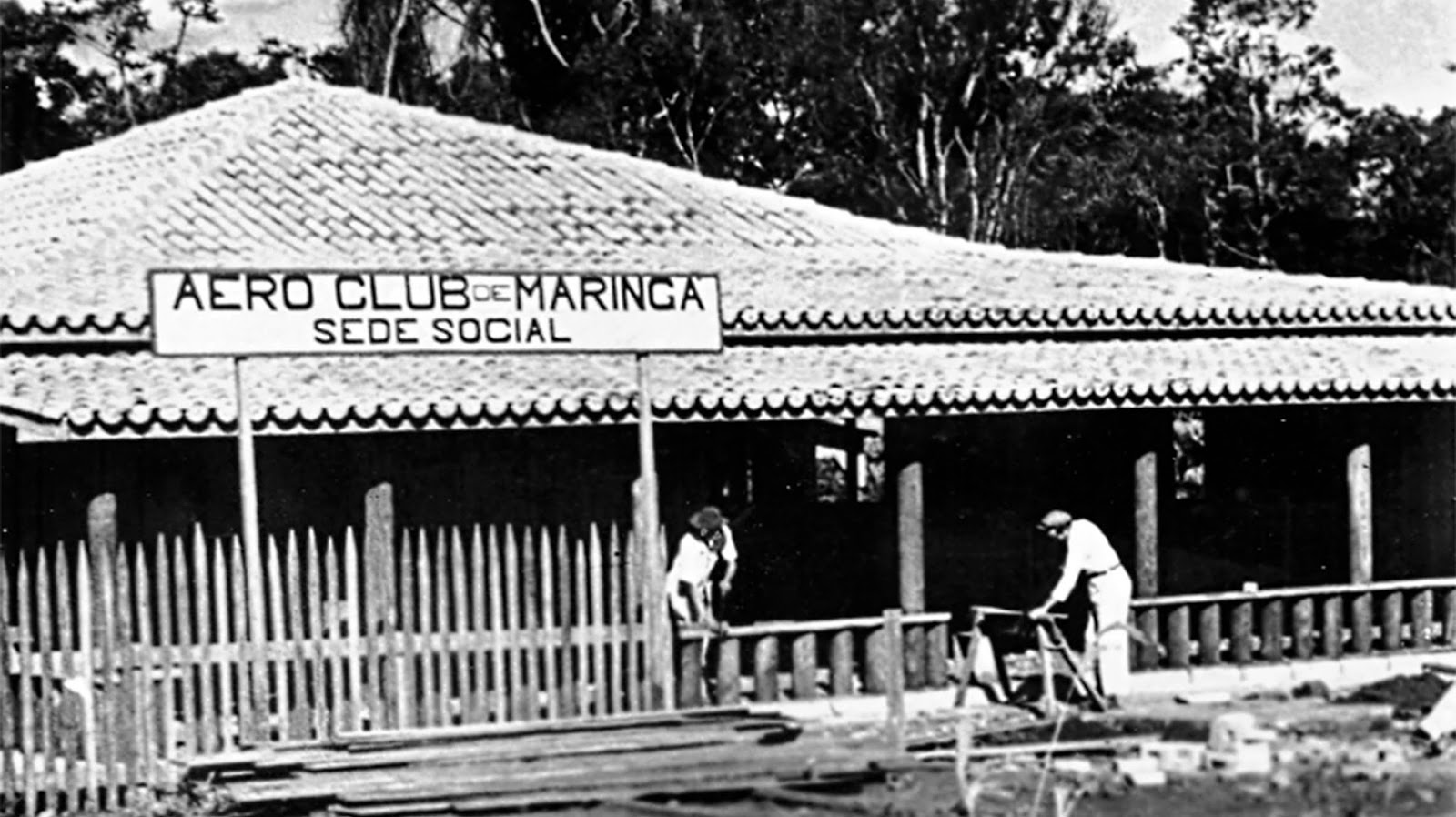 Sede social do Aero Club em construção - Década de 1940