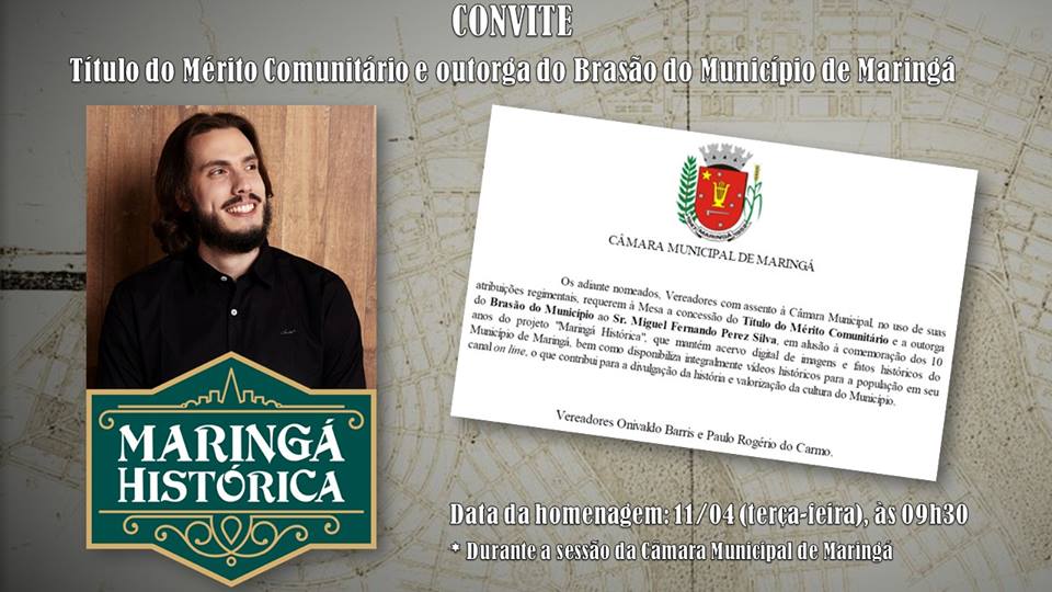 Homenagem ao projeto Maringá Histórica