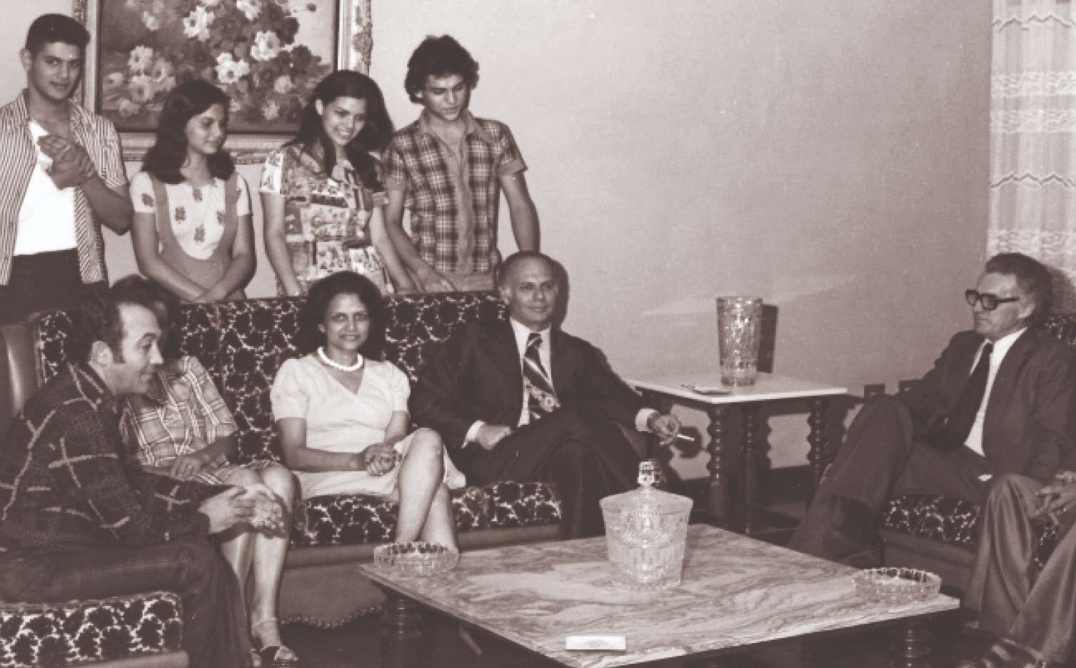 Família Barros e o presidente da Câmara Municipal - 1975