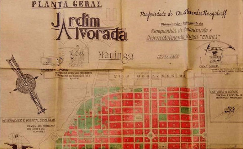 Mapa do Jardim Alvorada - Década de 1960