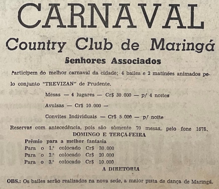 Clubes convidam para o Carnaval de 1966