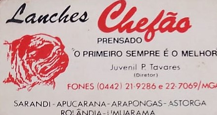 Lanches Chefão - O primeiro prensado de Maringá