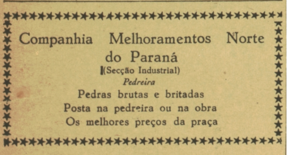 Área industrial da Companhia Melhoramento Norte do Paraná - 1955