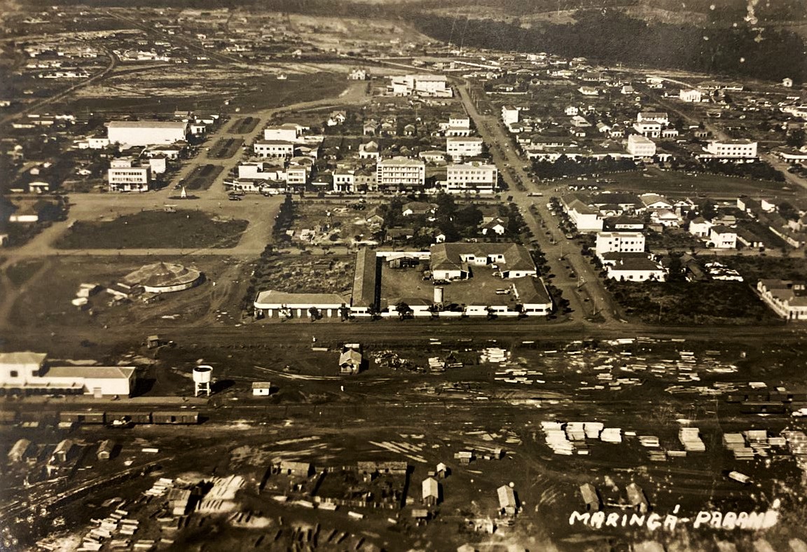 Vista aérea do centro - Década de 1950