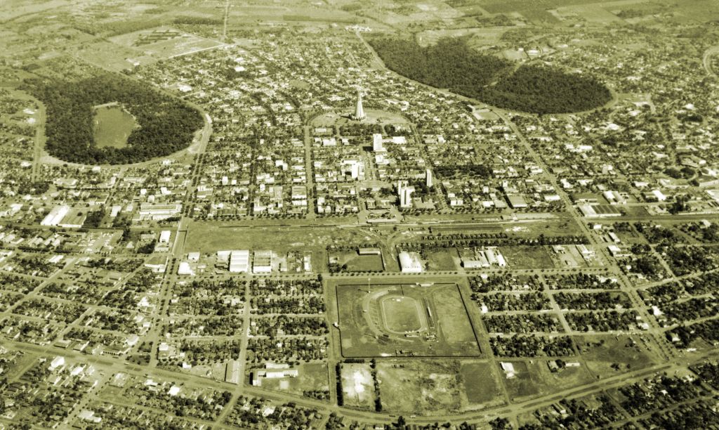 Uma vista aérea de Maringá - Década de 1960