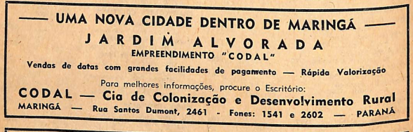 Propaganda do Jardim Alvorada - 1966