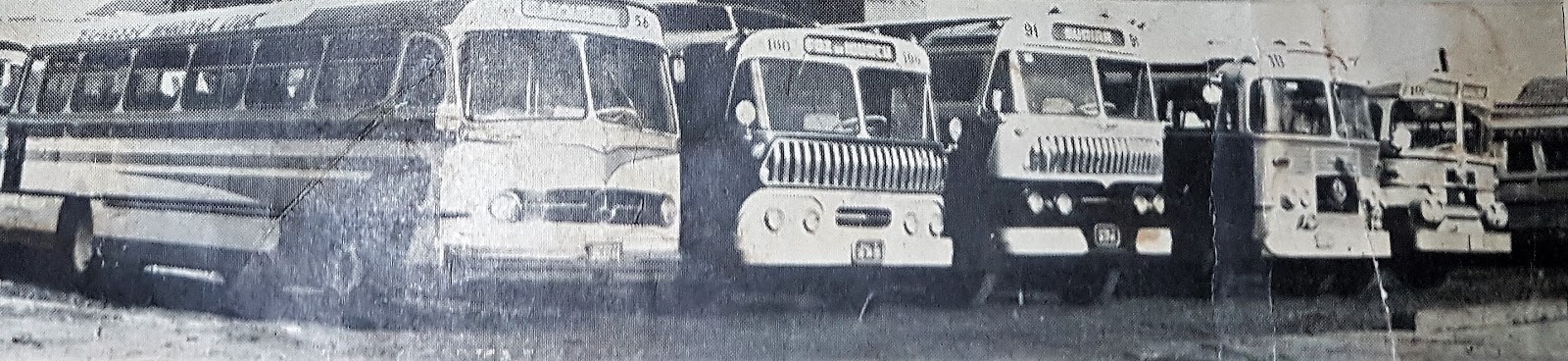 Garagem e frota da Expresso Maringá - 1957